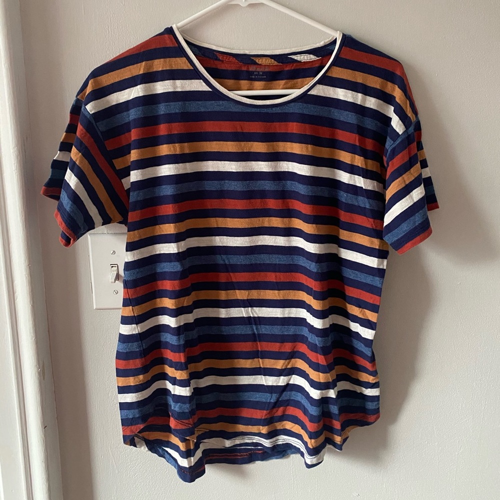 Madewell multistriped tee size medium